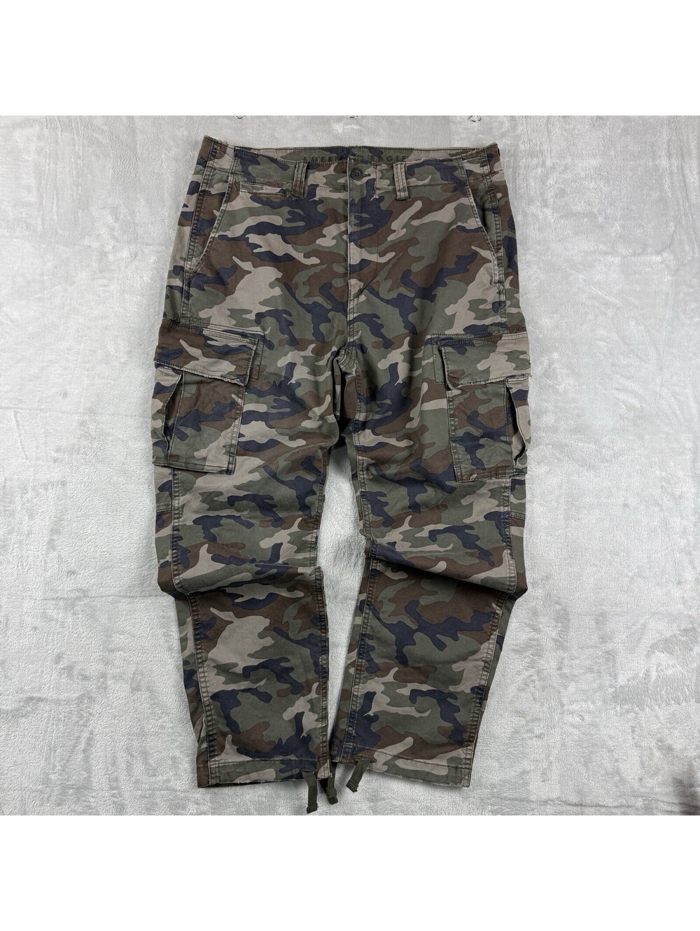 American Eagle W34 Camo Cargo Pants Flex Woodland Military Utility Y2K Skate